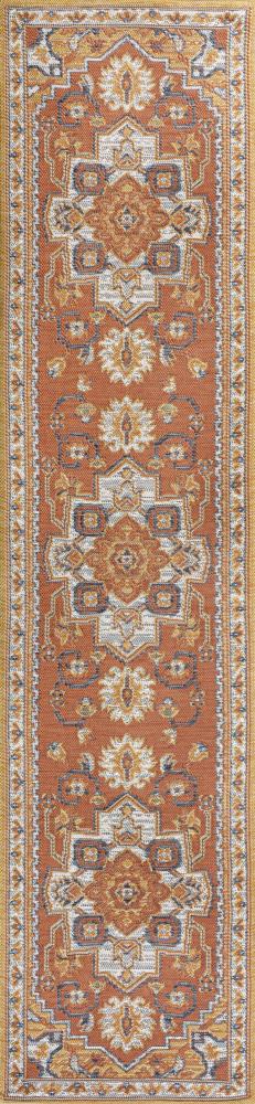Bijan Traditional Vintage Medallion Reversible Machine-Washable Indoor/Outdoor Area Rug - JONATHAN Y