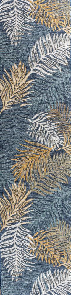 Calypso Coastal Casual Palm Frond Reversible Machine-Washable Indoor/Outdoor Area Rug - JONATHAN Y
