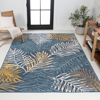 Calypso Coastal Casual Palm Frond Reversible Machine-Washable Indoor/Outdoor Area Rug