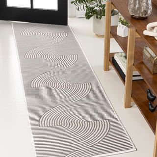 Arielle Mid-Century Modern Curve Stripe Reversible Machine-Washable Indoor/Outdoor Area Rug - JONATHAN Y