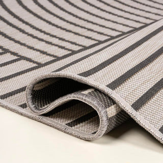 Arielle Mid-Century Modern Curve Stripe Reversible Machine-Washable Indoor/Outdoor Area Rug - JONATHAN Y