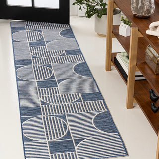 Arielle Mid-Century Modern Geometric Lines Reversible Machine-Washable Indoor/Outdoor Area Rug