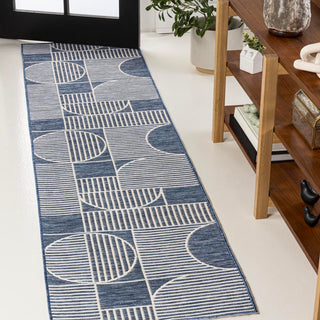 Arielle Mid-Century Modern Geometric Lines Reversible Machine-Washable Indoor/Outdoor Area Rug - JONATHAN Y