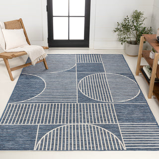 Arielle Mid-Century Modern Geometric Lines Reversible Machine-Washable Indoor/Outdoor Area Rug