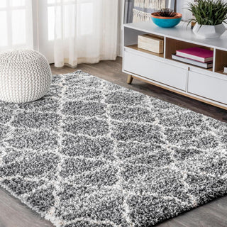 Susa Ogee Moroccan Trellis Shag Area Rug - JONATHAN Y