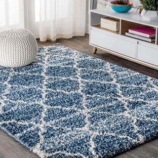 Susa Ogee Moroccan Trellis Shag Area Rug - JONATHAN Y