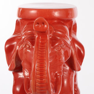 White Elephant 14.2" Ceramic Garden Stool - JONATHAN Y
