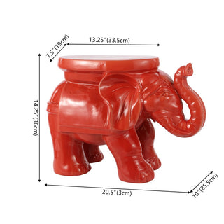 White Elephant 14.2" Ceramic Garden Stool - JONATHAN Y