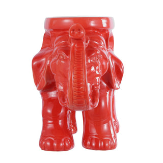 White Elephant 14.2" Ceramic Garden Stool - JONATHAN Y