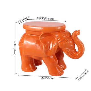White Elephant 14.2" Ceramic Garden Stool - JONATHAN Y