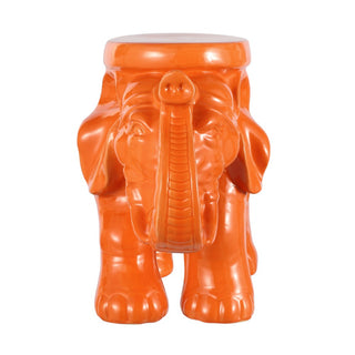 White Elephant 14.2" Ceramic Garden Stool - JONATHAN Y
