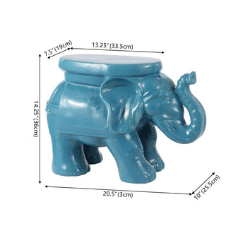White Elephant 14.2" Ceramic Garden Stool