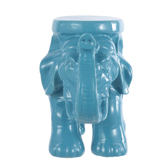White Elephant 14.2" Ceramic Garden Stool - JONATHAN Y