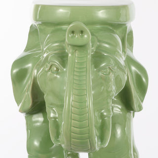 White Elephant 14.2" Ceramic Garden Stool