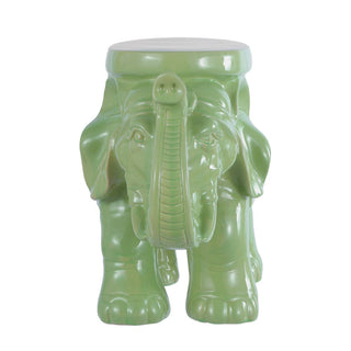 White Elephant 14.2" Ceramic Garden Stool