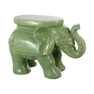 White Elephant 14.2" Ceramic Garden Stool