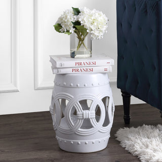 Lucky Coins 16" Chinese Ceramic Drum Garden Stool - JONATHAN Y