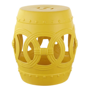 Lucky Coins 16" Chinese Ceramic Drum Garden Stool - JONATHAN Y