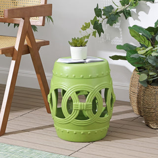 Lucky Coins 16" Chinese Ceramic Drum Garden Stool