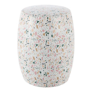 Chiara 17.5" Terrazzo Ceramic Garden Stool - JONATHAN Y