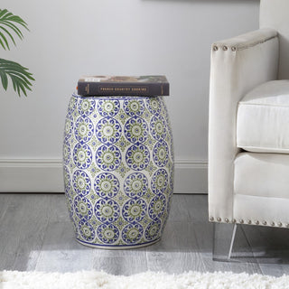 Lula 17.25" Suzani Ceramic Garden Stool - JONATHAN Y