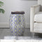 Lula 17.25" Suzani Ceramic Garden Stool