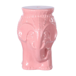 Orla 18.5" Modern Bohemian Elephant Ceramic Garden Stool - JONATHAN Y
