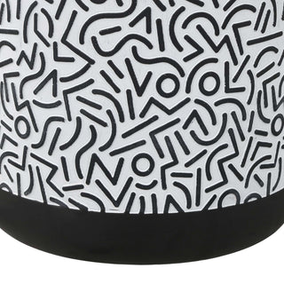 Vernis 17.75" Modern Bohemian Geometric Drum Garden Stool - JONATHAN Y