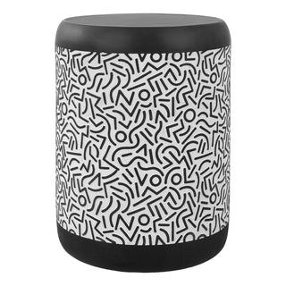 Vernis 17.75" Modern Bohemian Geometric Drum Garden Stool - JONATHAN Y