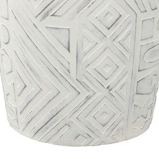 Drornzok 17.75" Geometric Drum Garden Stool - JONATHAN Y