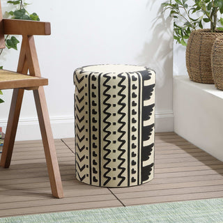 Rugvor 18" MidCentury Modern Geometric Drum Garden Stool - JONATHAN Y