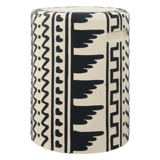 Rugvor 18" MidCentury Modern Geometric Drum Garden Stool - JONATHAN Y