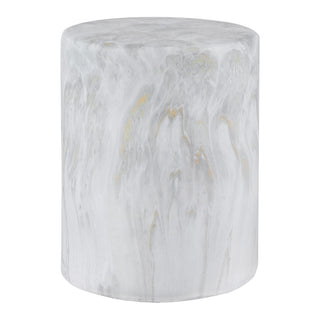 Troy 16" Modern Minimalist Faux Marble Column Indoor/Outdoor Accent Table - JONATHAN Y