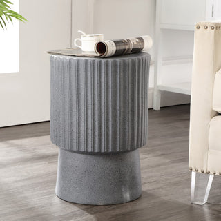 Louisa 19" Modern Art Deco Tambour Accent Table - JONATHAN Y