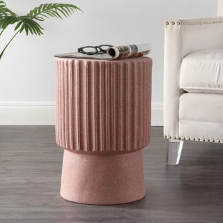 Louisa 19" Modern Art Deco Tambour Accent Table - JONATHAN Y