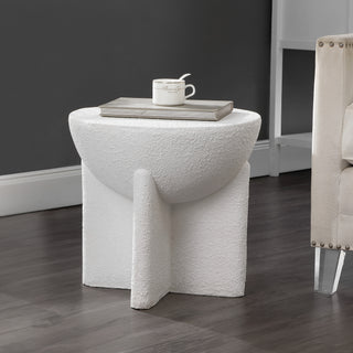 Brady 16.25" Minimalist Modern Drum Indoor/Outdoor Accent Table