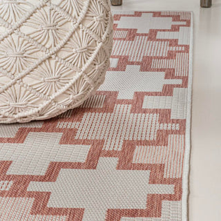Cyrus Modern Geometric Tile Pattern Indoor/Outdoor Area Rug - JONATHAN Y