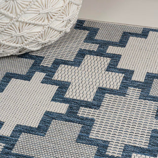 Cyrus Modern Geometric Tile Pattern Indoor/Outdoor Area Rug - JONATHAN Y