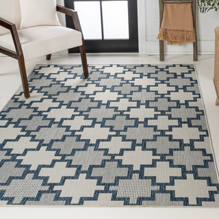 Cyrus Modern Geometric Tile Pattern Indoor/Outdoor Area Rug - JONATHAN Y
