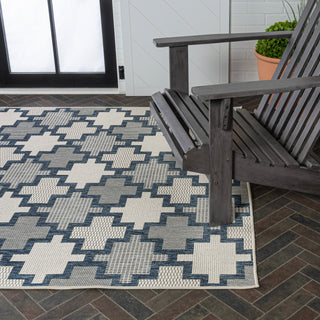 Cyrus Modern Geometric Tile Pattern Indoor/Outdoor Area Rug - JONATHAN Y