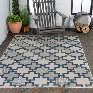 Cyrus Modern Geometric Tile Pattern Indoor/Outdoor Area Rug - JONATHAN Y