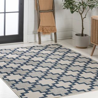 Cyrus Modern Geometric Tile Pattern Indoor/Outdoor Area Rug - JONATHAN Y