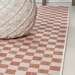 Aimee Traditional Cottage Checkerboard Indoor/Outdoor Area Rug - JONATHAN Y