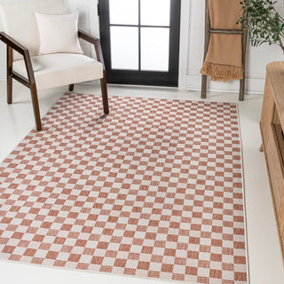 Aimee Traditional Cottage Checkerboard Indoor/Outdoor Area Rug - JONATHAN Y
