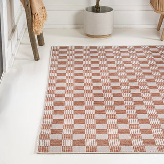 Aimee Traditional Cottage Checkerboard Indoor/Outdoor Area Rug - JONATHAN Y