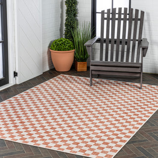Aimee Traditional Cottage Checkerboard Indoor/Outdoor Area Rug - JONATHAN Y