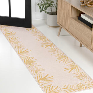 Isla Coastal Cottage Palm Frond Border Indoor/Outdoor Area Rug - JONATHAN Y