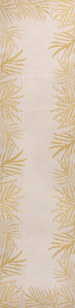 Isla Coastal Cottage Palm Frond Border Indoor/Outdoor Area Rug - JONATHAN Y