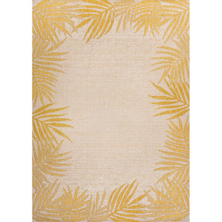 Isla Coastal Cottage Palm Frond Border Indoor/Outdoor Area Rug