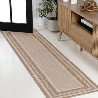 Beckett Classic Casual Border Stripe Indoor/Outdoor Area Rug - JONATHAN Y